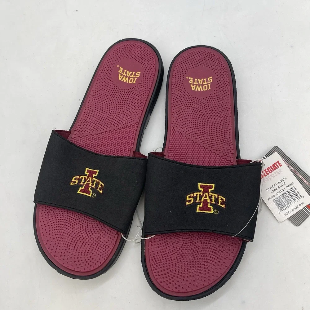 Iowa State Cyclones Ladies Sandals Size 9 Slip On Slides Sports NEW